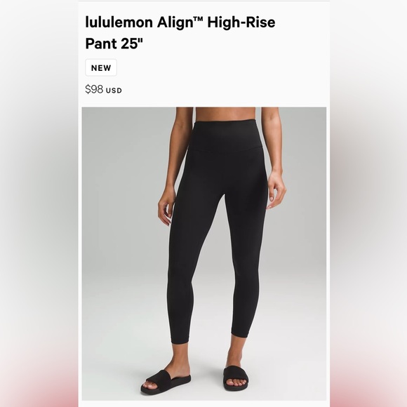 lululemon athletica Pants - Lululemon Black HR Align 25”